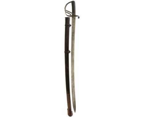 AN 1853 PATTERN CAVALRY TROOPER'S SWORD, 89.5cm curved fullered blade stamped with the WKC emblem and an Ordnance mark, regul