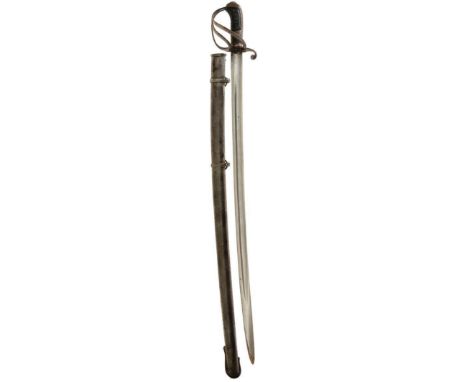 AN 1821 PATTERN LIGHT CAVALRY TROOPER'S SWORD, 85.5cm curved fullered blade by WOOLLEY SARGANT, regulation three-bar steel hi