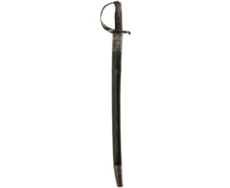 AN 1859 PATTERN NAVAL CUTLASS BAYONET, 68cm curved blade stamped with Ordnance mark on the back edge, regulation steel bowl g