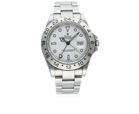 A GENTLEMAN&rsquo;S STAINLESS STEEL ROLEX OYSTER PERPETUAL DATE EXPLORER II BRACELET WATCH DATED 2002, REF 16570 WITH ORIGINA