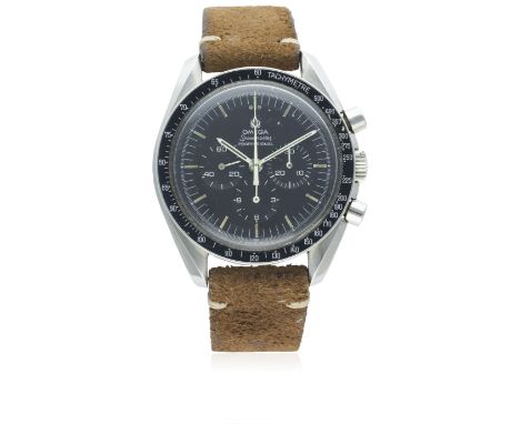 A GENTLEMAN'S STAINLESS STEEL OMEGA SPEEDMASTER PROFESSIONAL CHRONOGRAPH WRIST WATCH CIRCA 1969, REF. 145.022-69 STD: Black "
