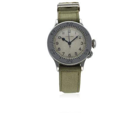 A VERY RARE GENTLEMAN'S STAINLESS STEEL MILITARY&nbsp;SOUTH AFRICAN AIR FORCE LONGINES WEEMS AVIATORS WRIST WATCH DATED 1940 