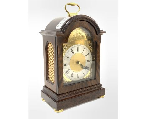 Regency design small bracket clock by Knight's &amp; Gibbons, the arched mahogany case enclosing a brass dial with silvered R