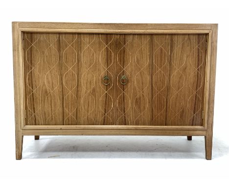 Gordon Russell - Mid 20th century teak 'Double Helix' sideboard, the front with double doors opening to reveal a shaped shelf