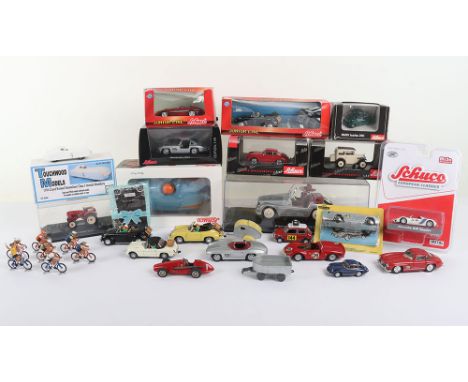 A Quantity of Schuco  and other Models, including:1:18 scale  Kleinschnittger F-125 Spider with figures, 1:43 scale  boxed Ju