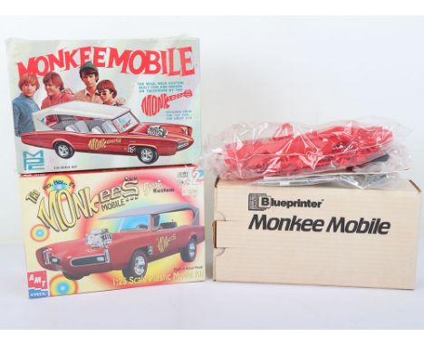 Scarce Original Raybert Products Monkeemobile 1/25 Scale Plastic Kit, circa 1967, in mint sealed condition, plus a  AMT Bluep