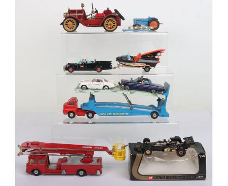 Corgi Toys Batmobile and Batboat,  1st issue , with original figures of Batman & Robin, batboat is excellent, 267 Batmobile, 