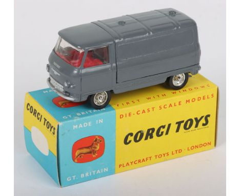 Promotional Corgi Toys 462 Commer Van "Combex" - this promotional issue van is in dark grey with red interior, dish wheels, (