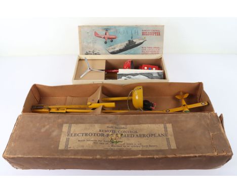 Boxed Nulli Secundus remote control electric controlled Aeroplane, 1930s, finished in yellow with RAF roundels, condition: go