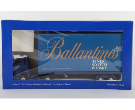 Corgi 1191 Ford Articulated Truck and Trailer Ballantines Finest Scotch Whisky Promotional model, dark blue/white body, compl