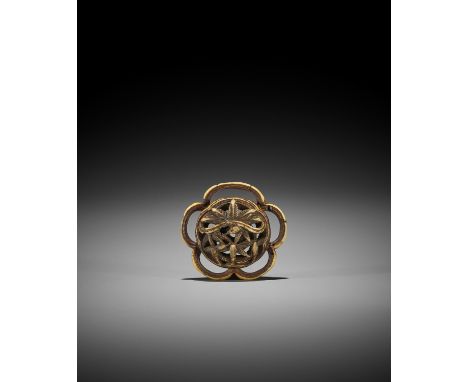 A FINE STAG ANTLER RYUSA NETSUKE OF THE THREE FRIENDS OF WINTER, ATTRIBUTED TO RENSAI Attributed to Ishikawa Rensai, unsigned