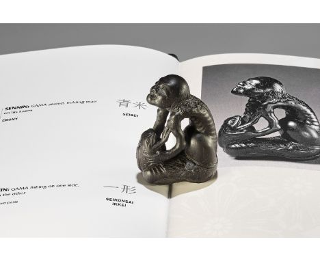 KIYOSHI: A LARGE EBONY NETSUKE OF GAMA SENNIN AND HIS TOAD By Kiyoshi, signed Kiyoshi 精Japan, 18th century, Edo period (1615-