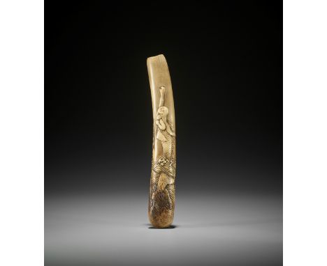 A SUPERB STAG ANTLER KISERUZUTSU OF A MERMAID UnsignedJapan, 19th centuryPublished: Sagemonoya (2009) Sans Ivoire, p. 68, no.