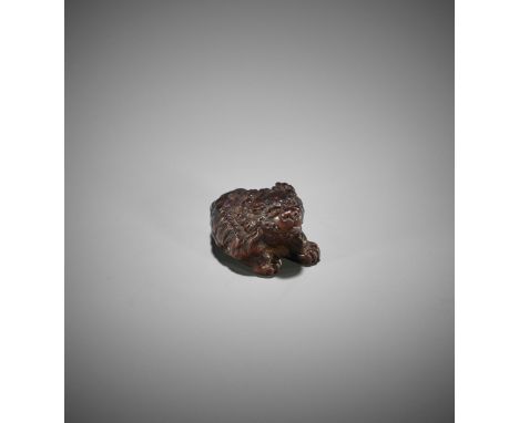 KOKEI: A FINE WOOD NETSUKE OF A SHISHI By Kokei, signed Kokei 虎溪Japan, Kuwana, Ise province, early 19th century, Edo period (
