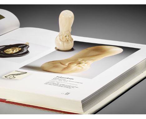 MICHAEL BIRCH: A WALRUS IVORY SHUNGA NETSUKE OF FUKUROKUJU By Michael Henry Birch (1926-2008), signed with artist’s initials 