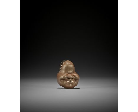 SHINRYOEN: A CERAMIC MASK NETSUKE OF OKAME By Shinryoen, signed Shinryoen 神陵園Japan, late 19th to early 20th centuryPublished: