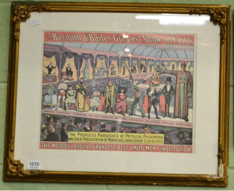 A 19th century Barnum & Bailey 'Greatest Show on Earth' poster/print