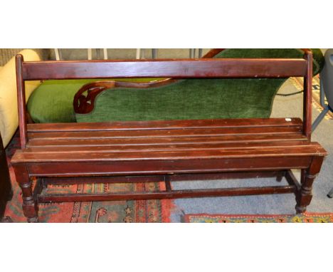 A Victorian bench with adjustable back rail