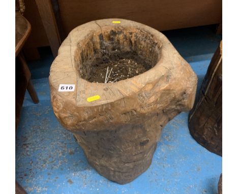 Tree trunk planter, 16”w x 21”h