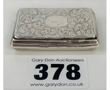 Silver snuff box (1854) 2” x 1”, w: 0.5 ozt