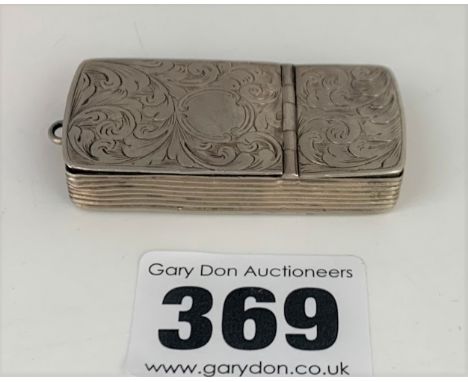 Silver snuff box (1853) 2” x 1”, w. 0.7 ozt