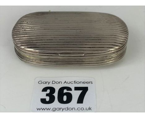 Silver snuff box (1801) 2.5” x 1.5”, w: 1.2 ozt