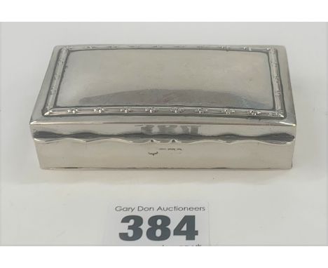 Silver snuff box (1843) 3.5” x 2”, w: 2.2 ozt