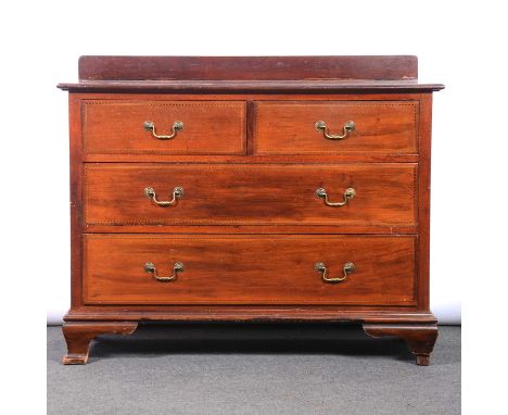 Edwardian mahogany chest of drawers, two short and two long graduating drawers, ogee bracket feet, width 108cm, depth 48cm, h