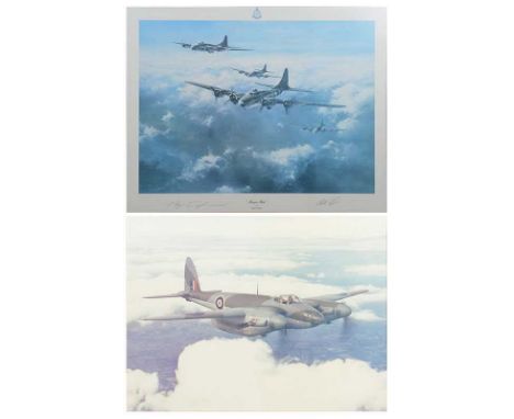 After Robert Taylor,Memphis Belle,colour print, signed in pencil by Colonel Robert K Morgan USAF,35x46cm;together with a colo