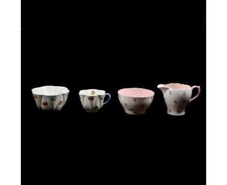 Twp part Shelley tea services, including Harmony pattern, comprising four cups, six sides and saucers, one sandwich plate, mi