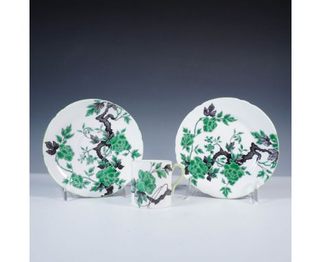 A vibrant 3-piece Shelley fine bone china tea set in the striking Ovington pattern, featuring a matching cup, saucer, and des