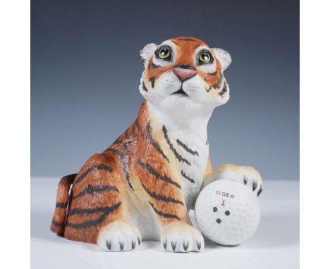 Created by Boehm in collaboration with the Tiger Woods Foundation, this charming porcelain figurine titled Tiger on the 18th 