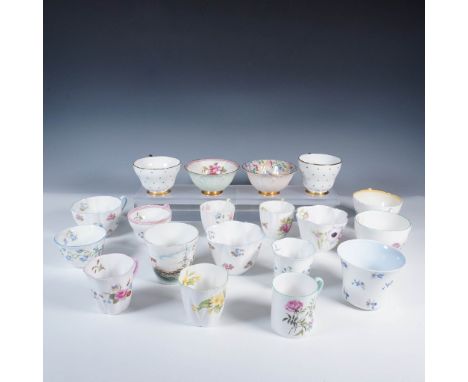 A collection of nineteen Shelley fine bone china variety of cups, each beautifully decorated in various floral and botanical 