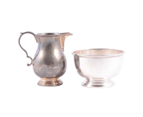 George II style silver cream jug and sugar bowl, William Comyns &amp; Son Ltd., London 1960, pear-shape jug 9.5cm., 8.5ozs. i
