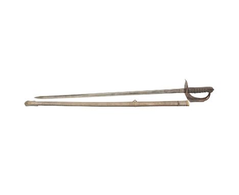 1897 pattern sword officer's sword, by Henry Wilkinson, numbered 26649, steel scabbard, overall 102cm.