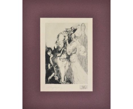 Assorted loose book plates and engravings, including:Willy Pogany, Lohengrin, etching, signed in pencil image 19.5x13.5cm;Pat