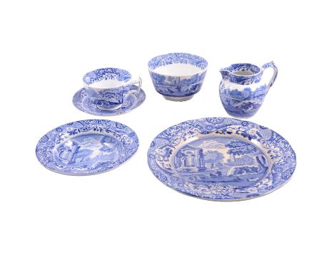 A Copeland Spode’s Italian part dinner and tea service, comprising dinner plates, side plates, cereal bowls, eggcup, fruit bo