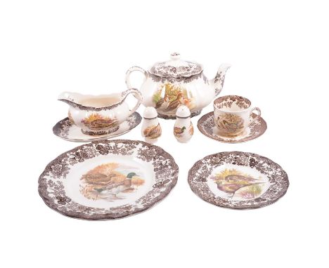 Royal Worcester Palissy ware 'Game Series' part dinner and tea service.