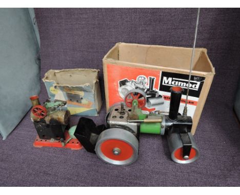 A Mamod Live Steam Roller SR1 in original box along with a Mamod Live Steam Engine MM1, also in original box