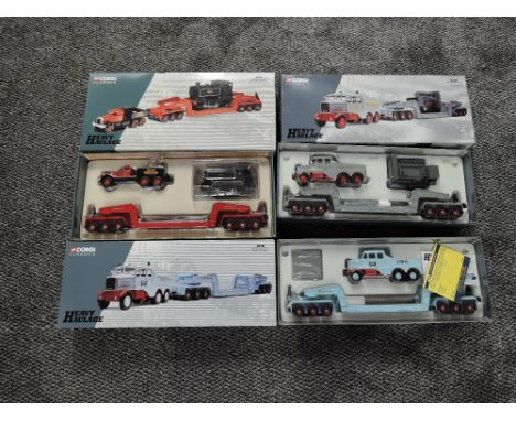Three Corgi 1:50 scale Heavy Haulage diecast sets, Annis &amp; Co Ltd, boxed 31007, Sunter Bros Ltd, boxed 17602 and Hills of