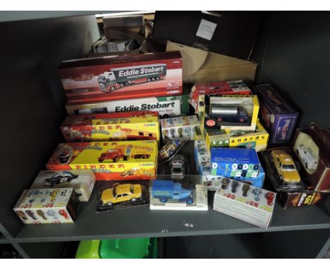 A collection of mixed diecasts including Corgi and Cararama 1:50 scale Eddie Stobart Articulated Wagons, Corgi Pinder Jean Ri