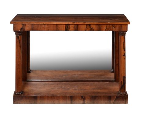 Y A George IV rosewood console table, circa 1830, 93cm high, 122cm wide, 45cm deep