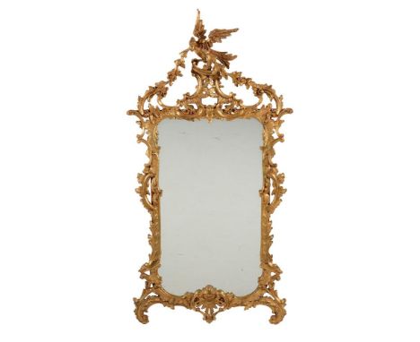 A pair of modern Italian giltwood wall mirrors in Chippendale style, 160cm high, 82cm wide Provenance: Private collection rem