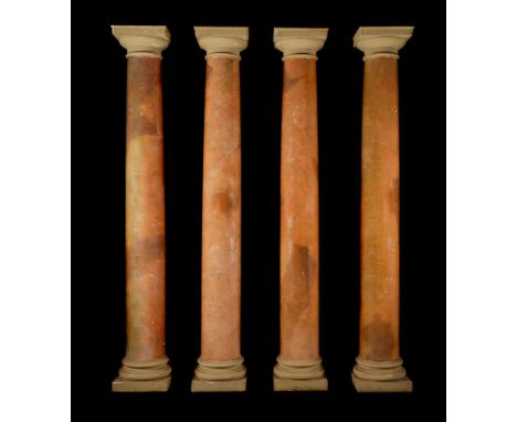 A set of four composite (probably fibreglass) simulated marble columns, of recent manufacture, to simulate Neo-classical arch