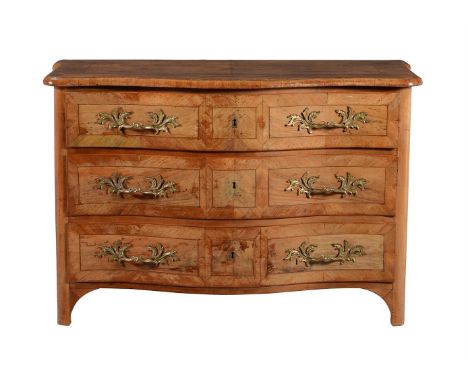 A French commode in Louis XV style, 19th century, each drawer with gilt metal handles, 83cm high, 124cm wide, 87cm deepProven