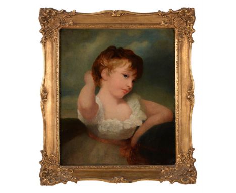 Follower of George Romney Portrait of a young child, dressed in white Oil on canvas 60 x 51.5cm (23½ x 20¼ in.)Provenance: Pr