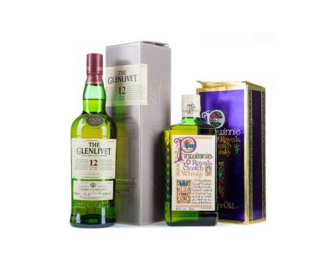 GLENLIVET 12 YEAR OLDSingle malt.One of the very first distilleries in Scotland to be granted an official licence, after the 