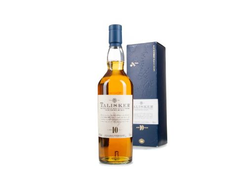 TALISKER 10 YEAR OLDSingle malt.Even by today’s standards Talisker distillery is a bit out of the way, nestled on the shore o