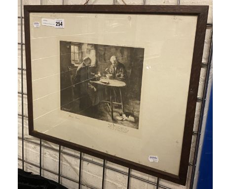 H.J DOBSON ETCHING - BURNS GRACE - FRAMED 25.5CM X 22CM &amp; 48CM  X 38CM