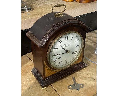 COMITTI OF LONDON MARQUETRY INLAID CARRIAGE CLOCK 24CMS (H) APPROX